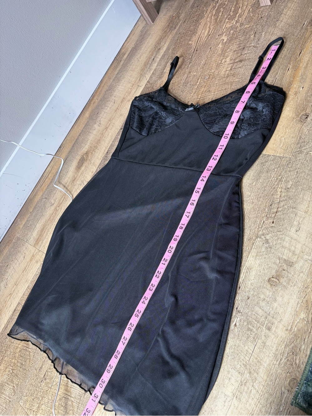 MOTEL Mesh Lace Black Lestari Mini Slip Dress Night Out Little Black Dress - Picture 5 of 13